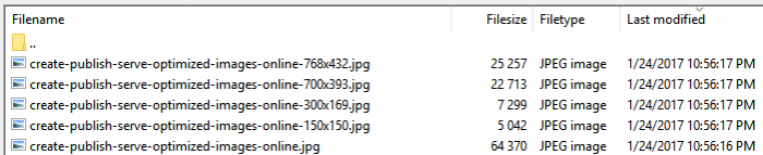 Image file sizes wordpress saves in sFTP